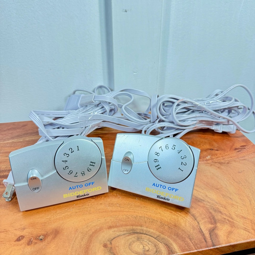 Biddeford Blankets Electric Blanket Controller Pair TC11BA Silver 4-Pin Auto Off